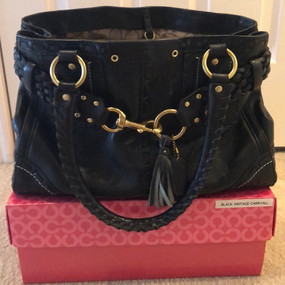 Coach leather black vintage medium tote - Picture 1 of 3